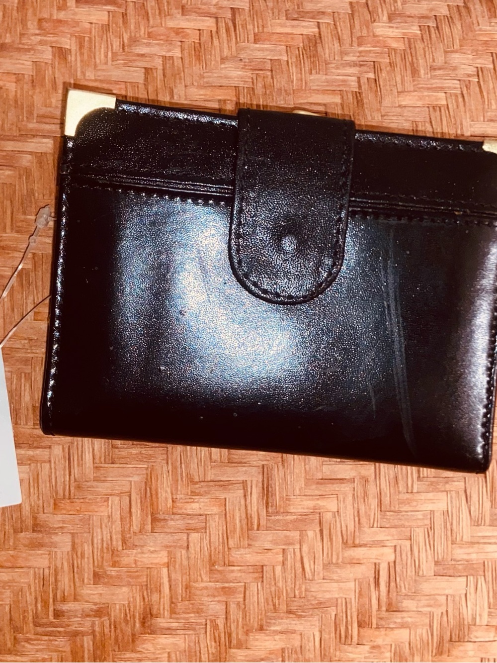 Black Leather Snap Wallet